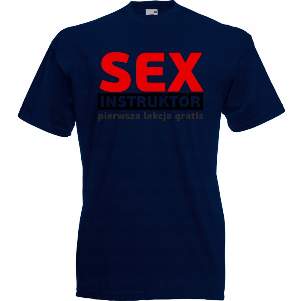 Koszulka z nadrukiem sex instruktor zabawna L gran