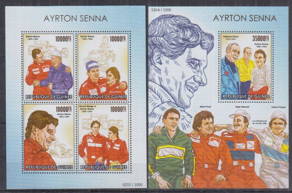 E81. Gwinea MNH Sport - Formuła 1 - Ayrton Senna