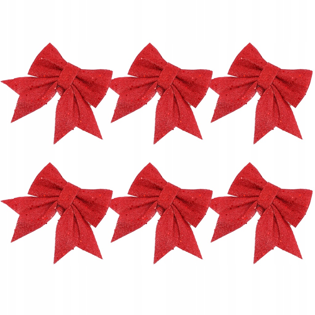 Christmas Bow Tie Tree Ornaments 6 Pcs