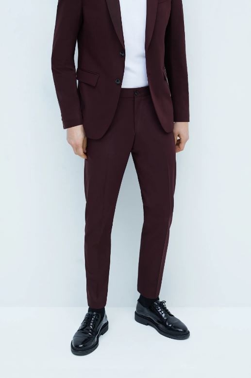Spodnie Męskie Bordowe Eleganckie Zara 40