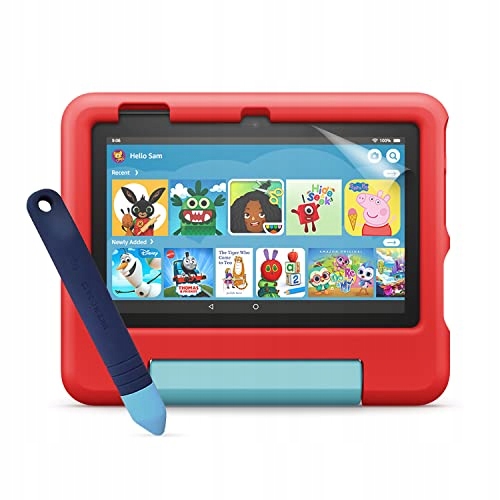 Fire 7 Kids tablet (16 GB, Red) + child-friendly t