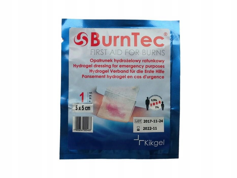 Opatrunek hydrożelowy BurnTec, rozmiar 5 x 5 cm