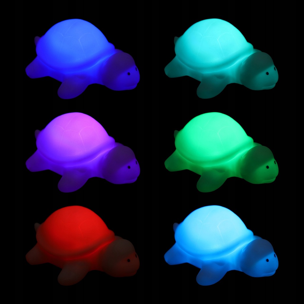 6 Sztuk 7 Kolor Zmiana LED Żółw Zabawki Piękne
