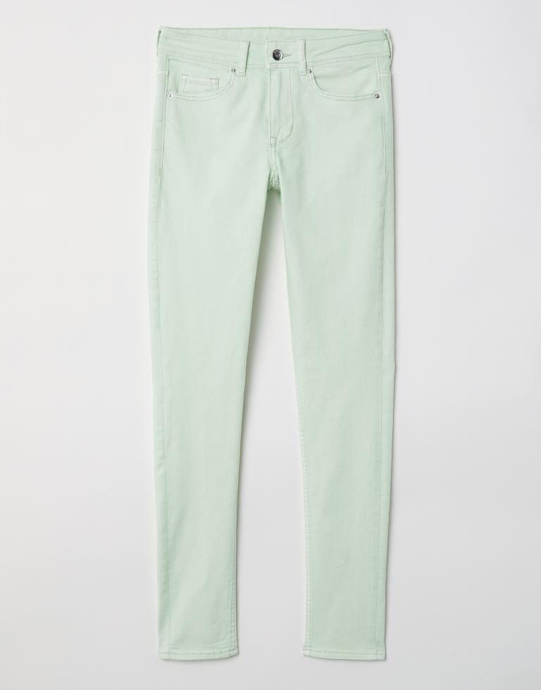 28R104 H&M__MJ9 ZIELONE SPODNIE JEANS__M