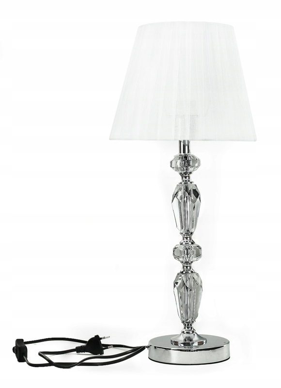Lampa glamour lampka stołowa nocna modna biała 56c