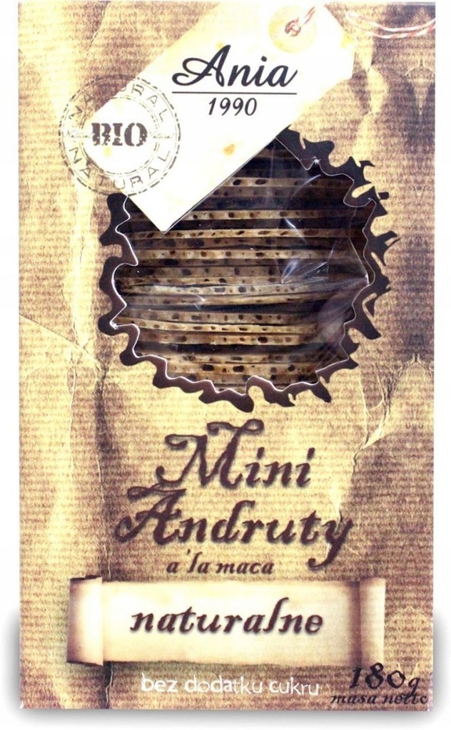 ANDRUTY MACA NATURALNE BEZ DODATKU CUKRÓW BIO 180g