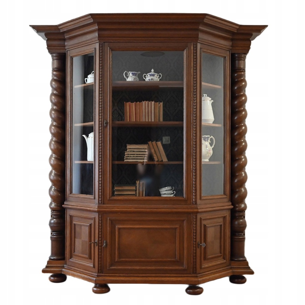 ANTYK MEBEL okazała biblioteka witryna serwantka dębowa