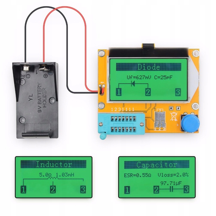 MIERNIK TESTER TRANZYSTORÓW RLC LCR-T4 ARDUINO - 8166835071 - oficjalne ...