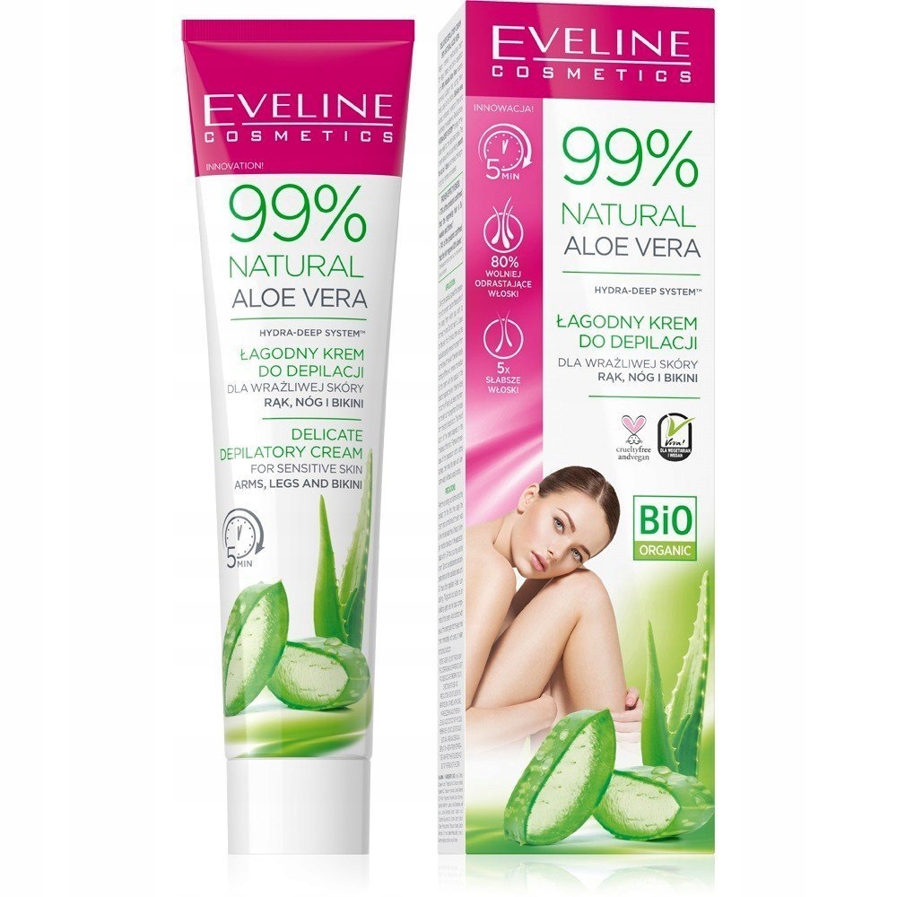 EVELINE 99% NATURAL ALOE VERA ŁAGODNY KREM DO DEPI