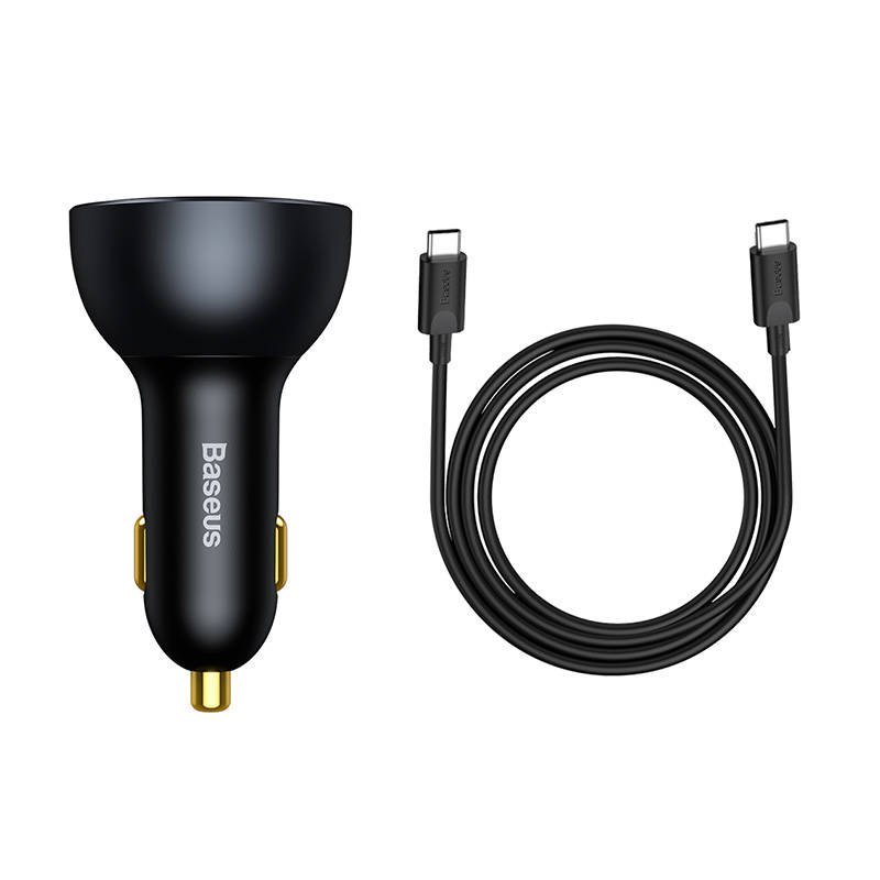 MOCNA ŁADOWARKA SAMOCHODOWA BASEUS USB + USB-C 160W QC3.0+ PD + KABEL USB-C