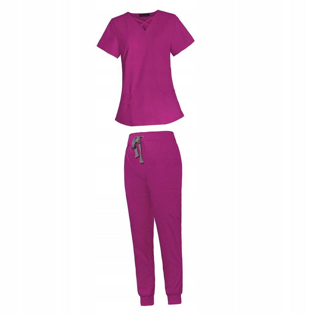 Nurse Workwear Nursing Uniform Soft Stylish for SPA Cosmetology S Rose Red