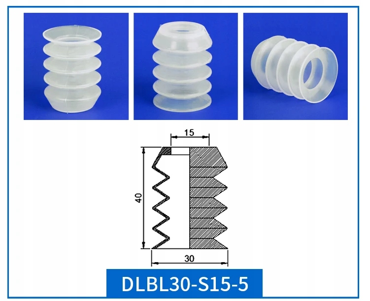 Custom BL-5 Multi-Layer Corrugated Long Edible Silicon Vacuum Suction Head