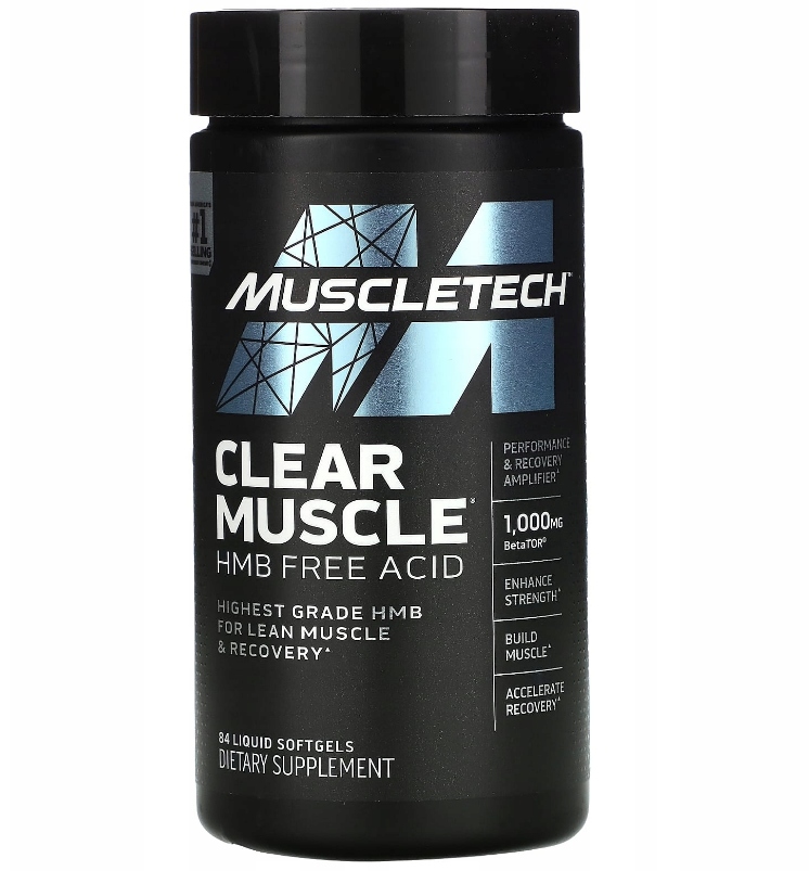 HMB Free Acid MuscleTech Clear Muscle Regeneracja Katabolizm Betaina 84kaps