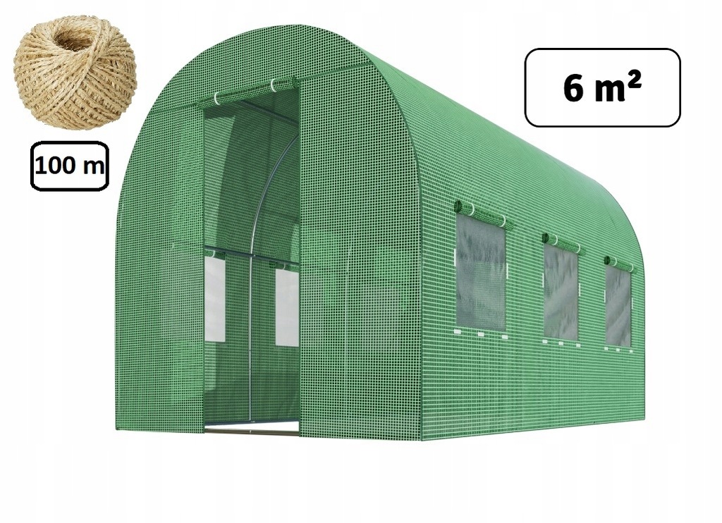MOCNA Folia Tunel foliowy Szklarnia 6 m² 300 x 200 cm zielony