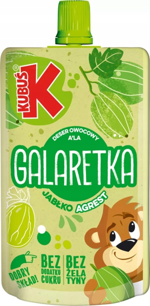 Kubuś Deser a'la galaretka JABŁKO-AGREST 100 g bez cukru żelatyny