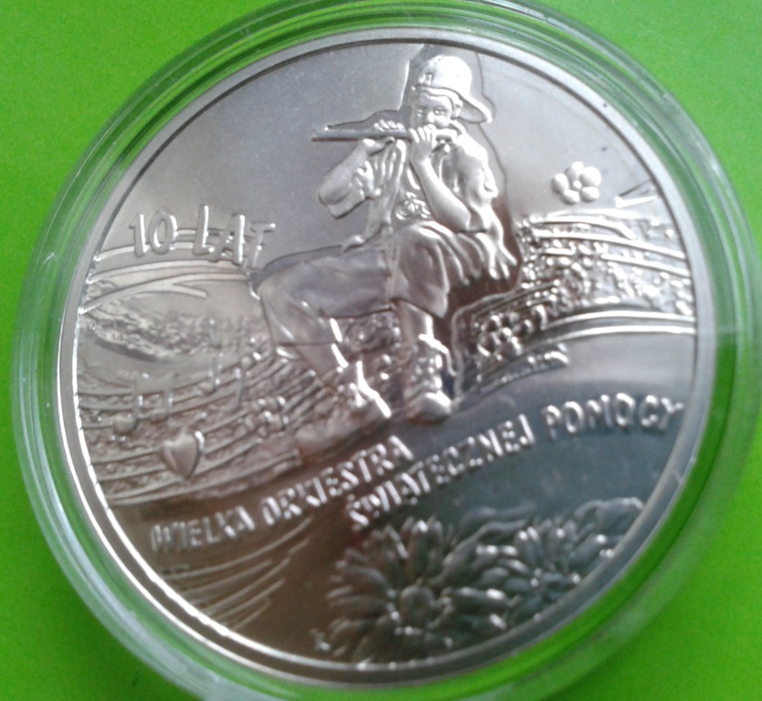 10 ZŁOTYCH  -  10 LAT WOŚP  2003  SREBRO