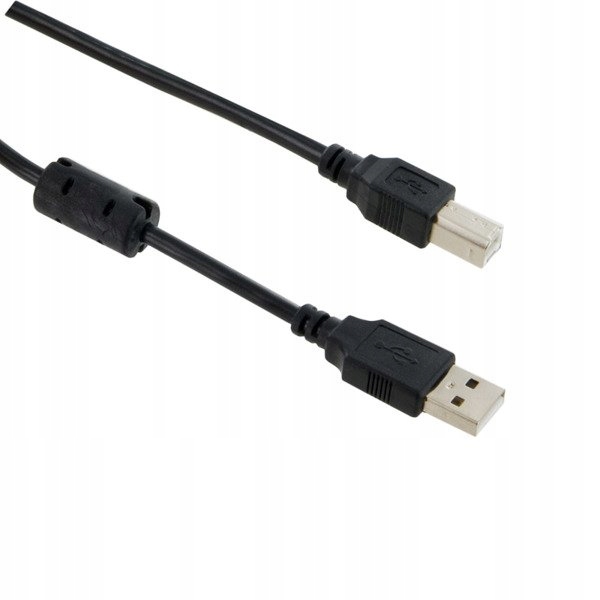 4World Kabel USB 2.0 A-B M/M 1.8m Ferryt|czarny