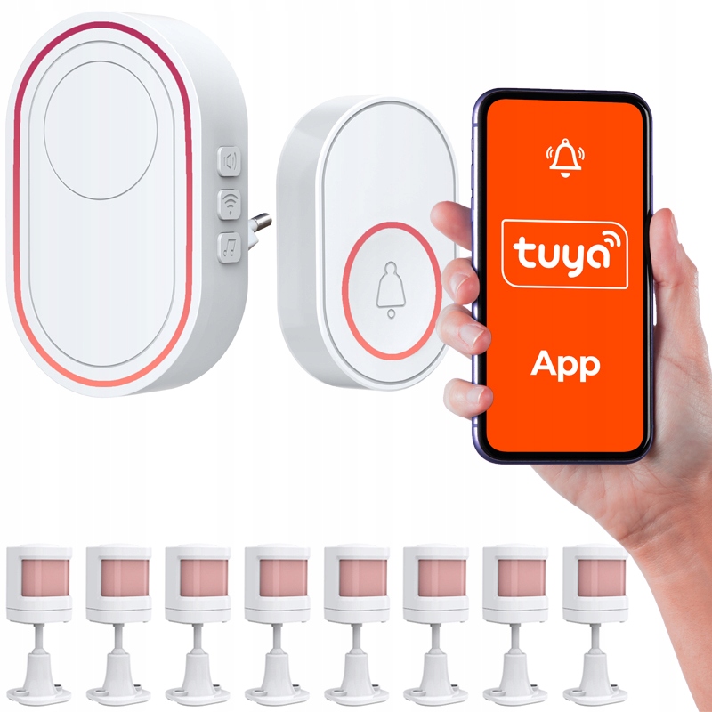 Bezprzewodowy Alarm Tuya 8 Czujników PIR Wi-Fi