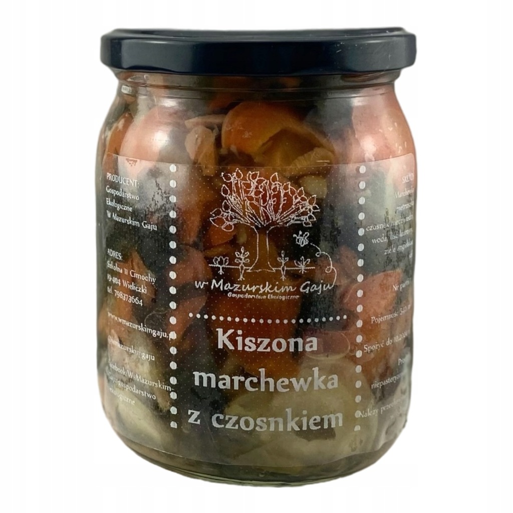 Kiszona ekologiczna marchewka z pietruszką i czosnkiem niedźwiedzim 540 ml