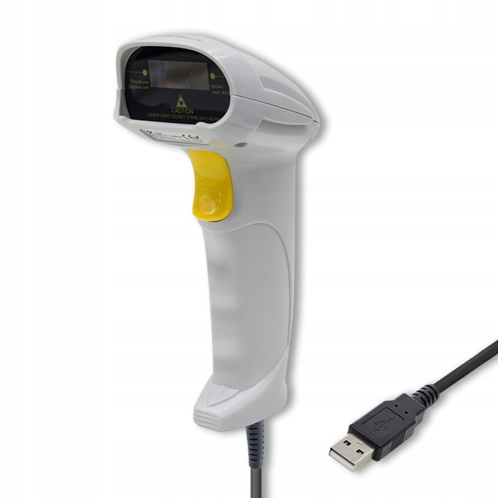 Laserowy czytnik kodów kreskowych 1D | USB |