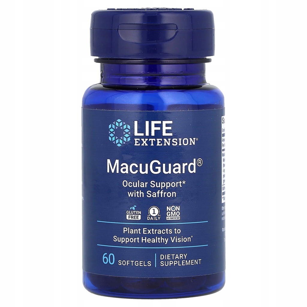 Life Extension, MacuGuard, Wsparcie Oka z Szafranem, 60 Softgeli