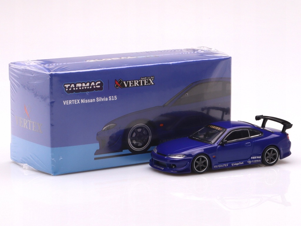 Model samochodu VERTEX Nissan Silvia S15 - blue metallic Tarmac Works 1:64