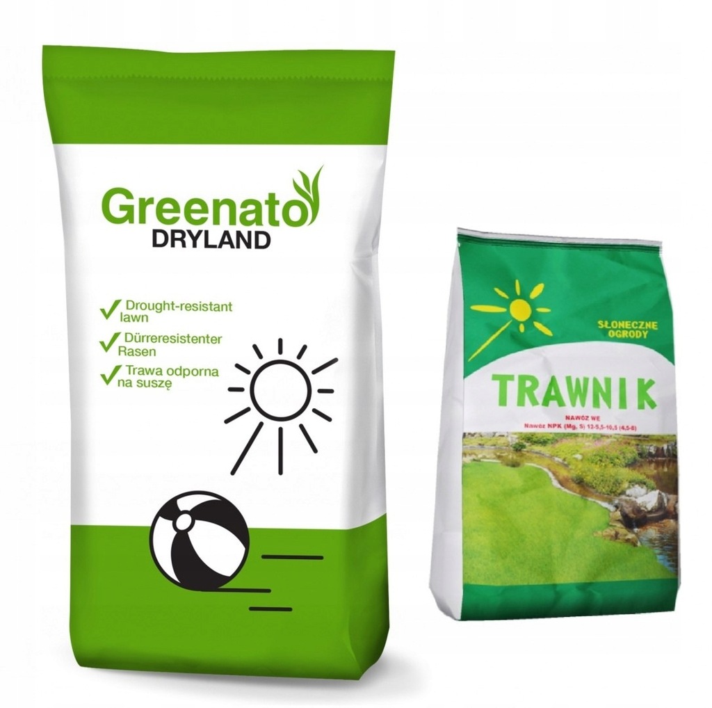 Trawa Greenato Sportowa 15kg + Nawóz do Trawy 5kg