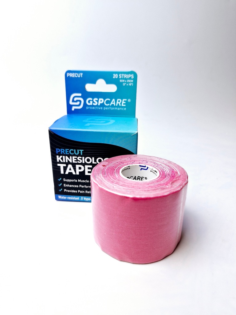Taśma GSPCARE Kinezjologiczna Tejpy Kinesiotaping 5cm x 25cm x 5m Róż
