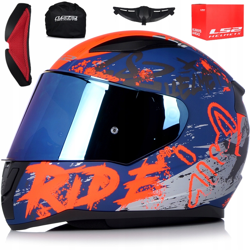 KASK MOTOCYKLOWY LS2 FF353 NAUGHTY r.S + 2xSZYBA