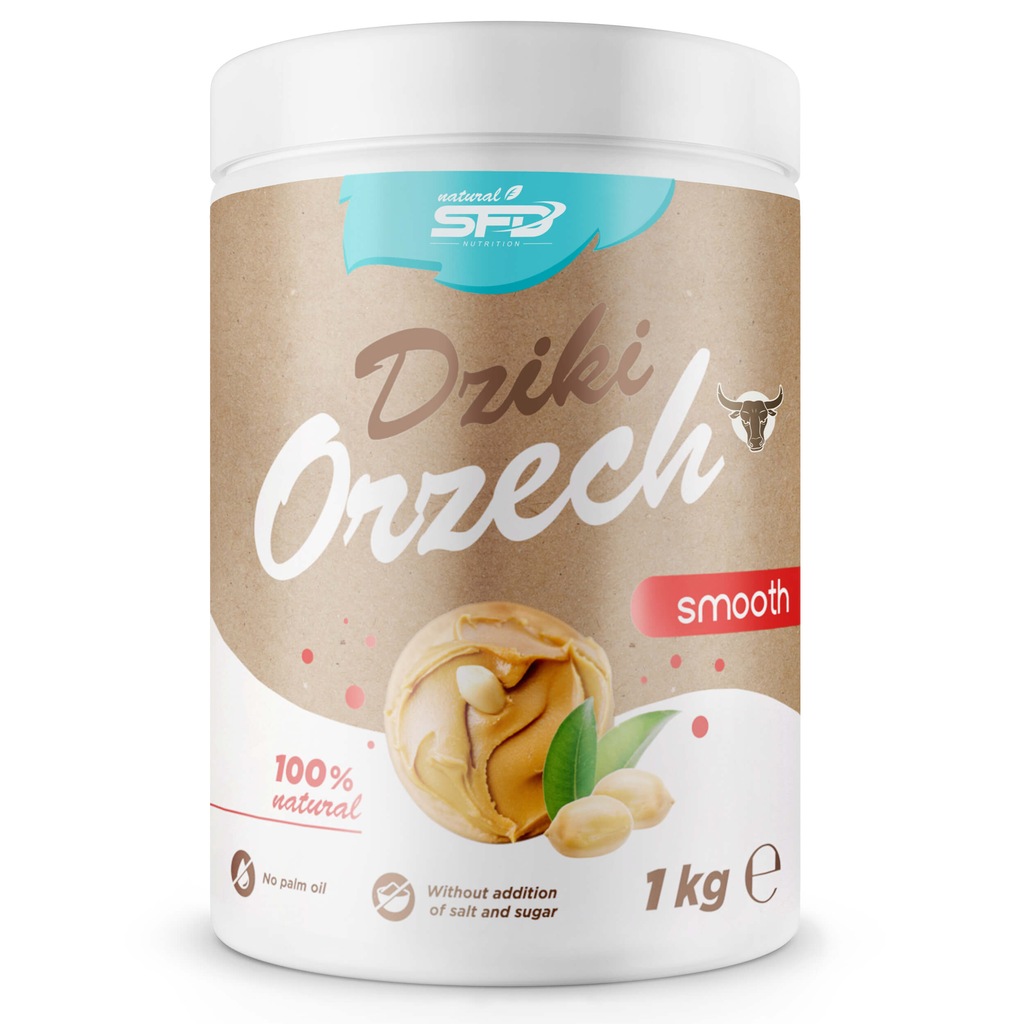 SFD DZIKI ORZECH 1KG KREM ORZECHOWY BEZ CUKRU MASŁO ORZECHOWE