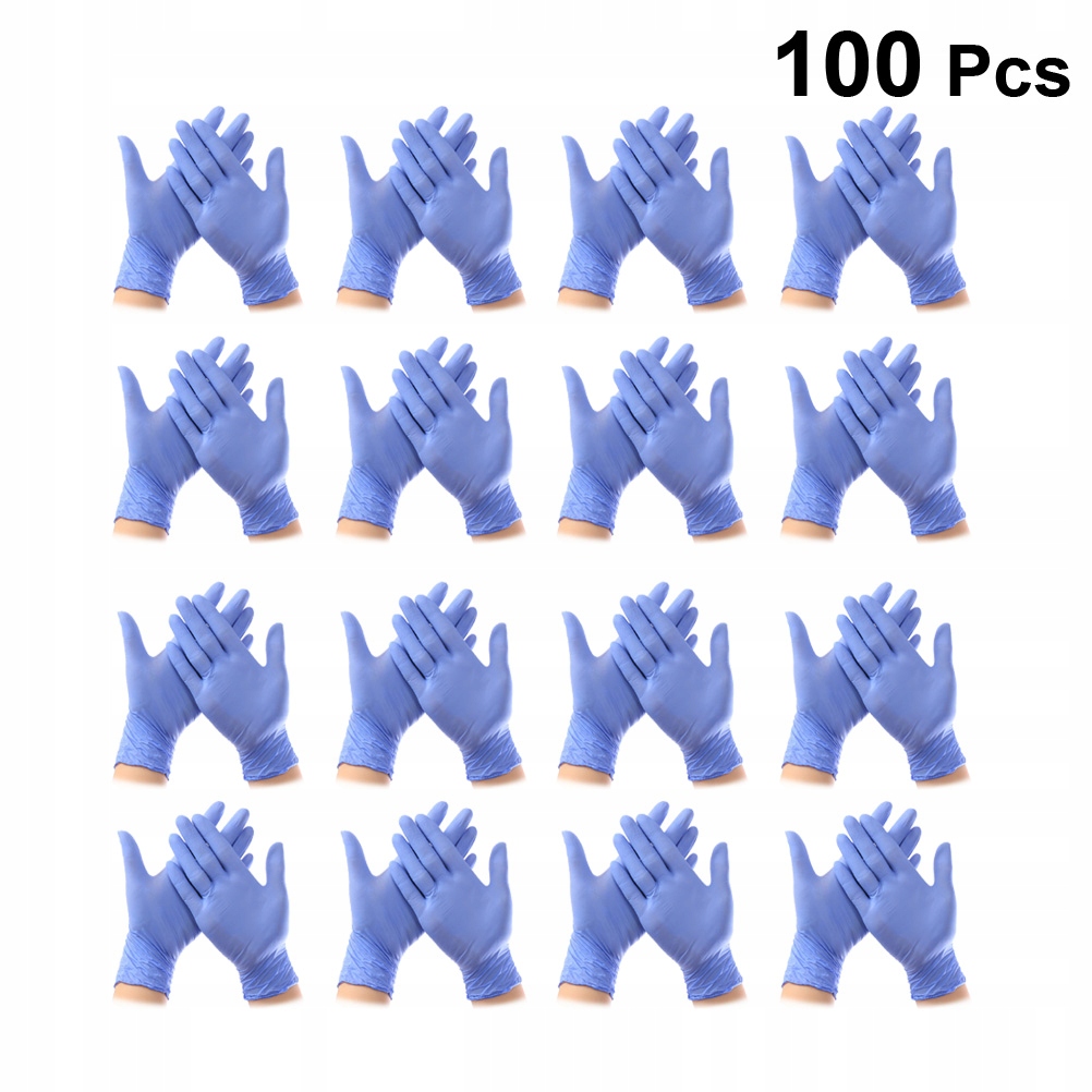 100 SZTUK 9 cali Jednorazowe rękawiczki nitrylowe