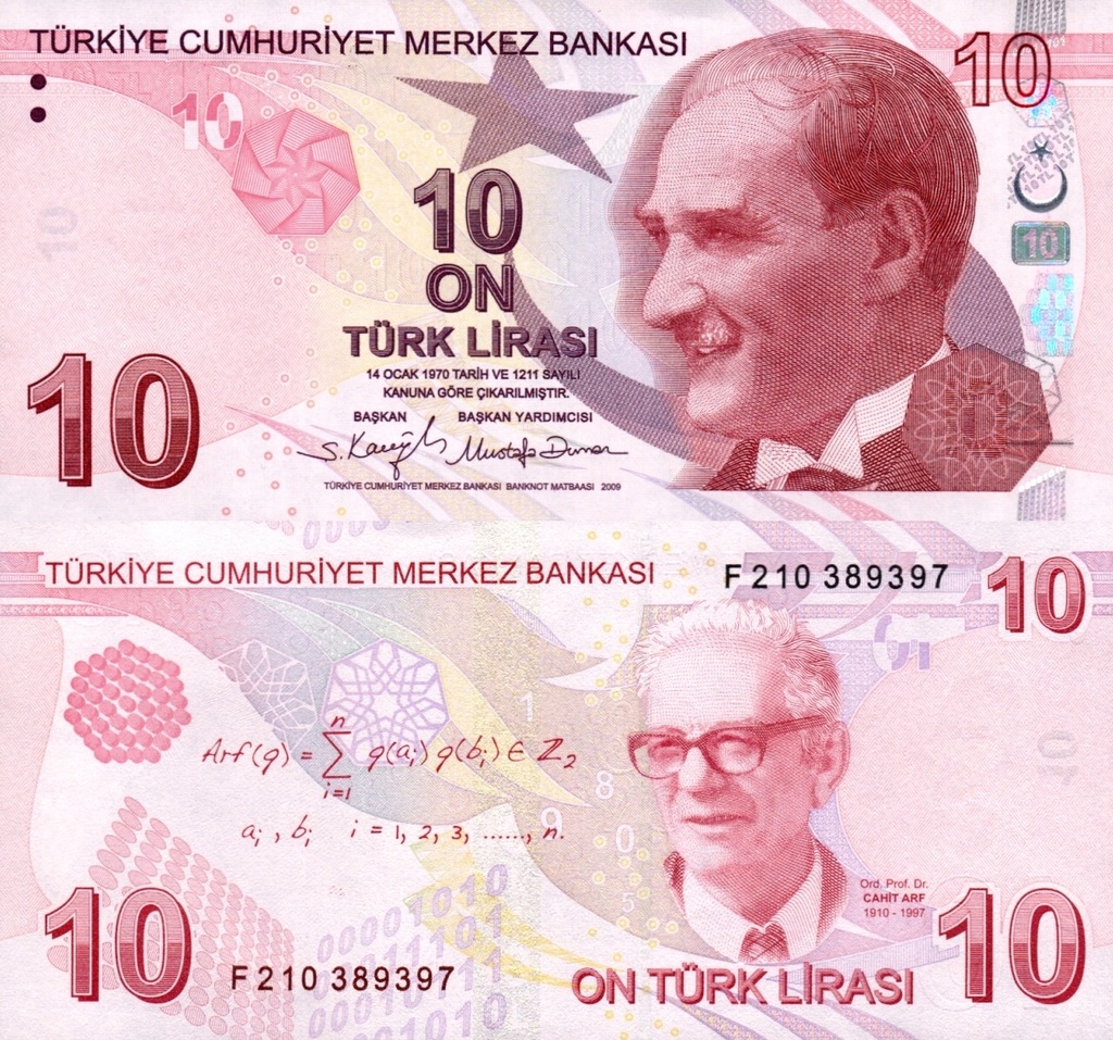 # TURCJA - 10 LIRASI - 2009 - P-223f - UNC