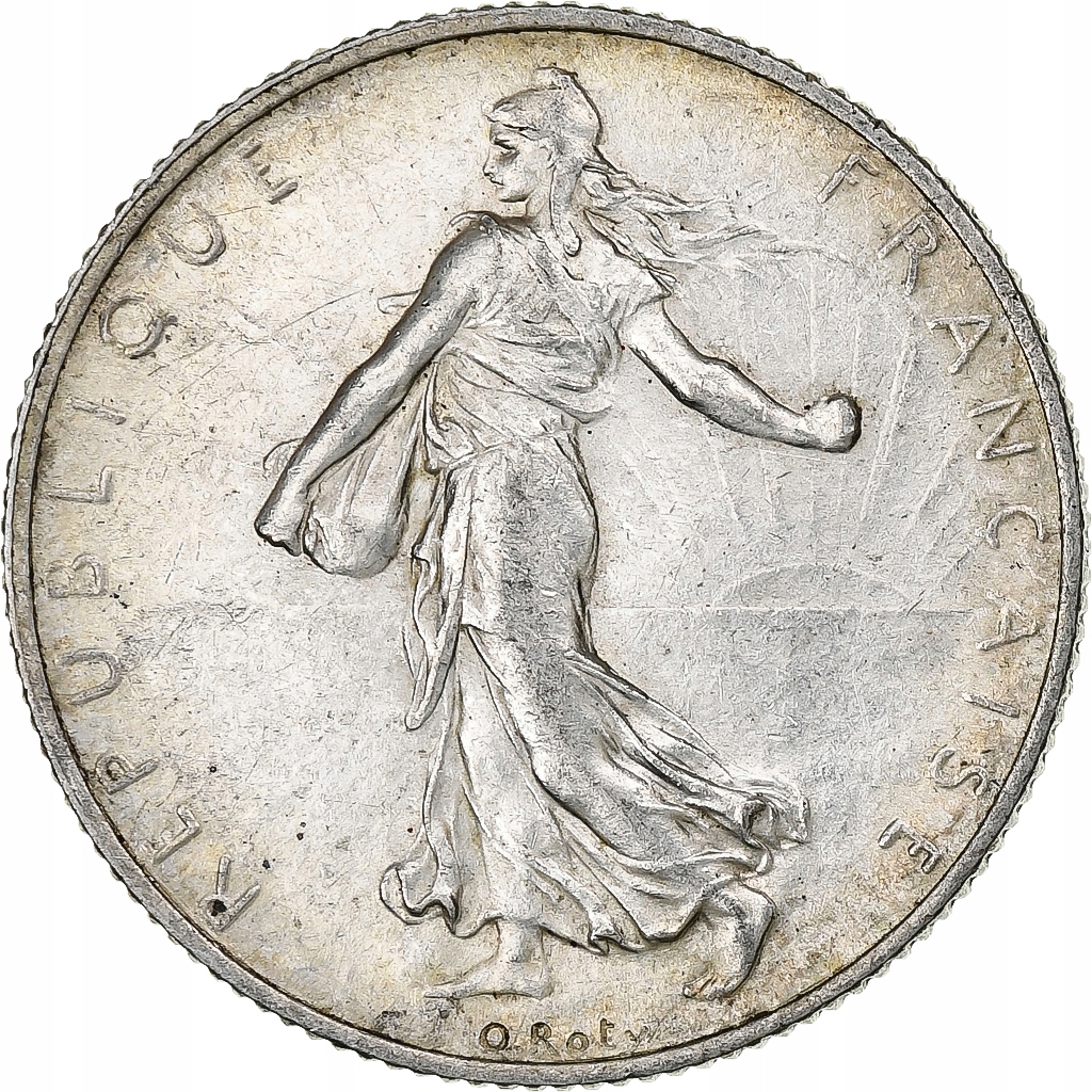 Francja, 2 Francs, Semeuse, 1915, Paris, Srebro, A