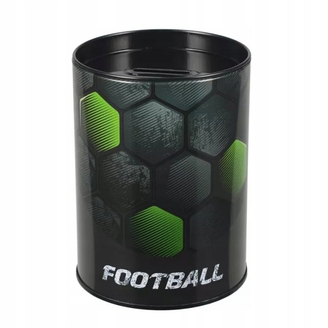 Skarbonka metalowa okrągła Football