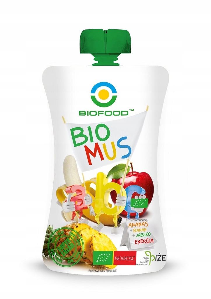 MUS ANANASOWO - BANANOWO - JABŁKOWY BIO 90 g - BIO