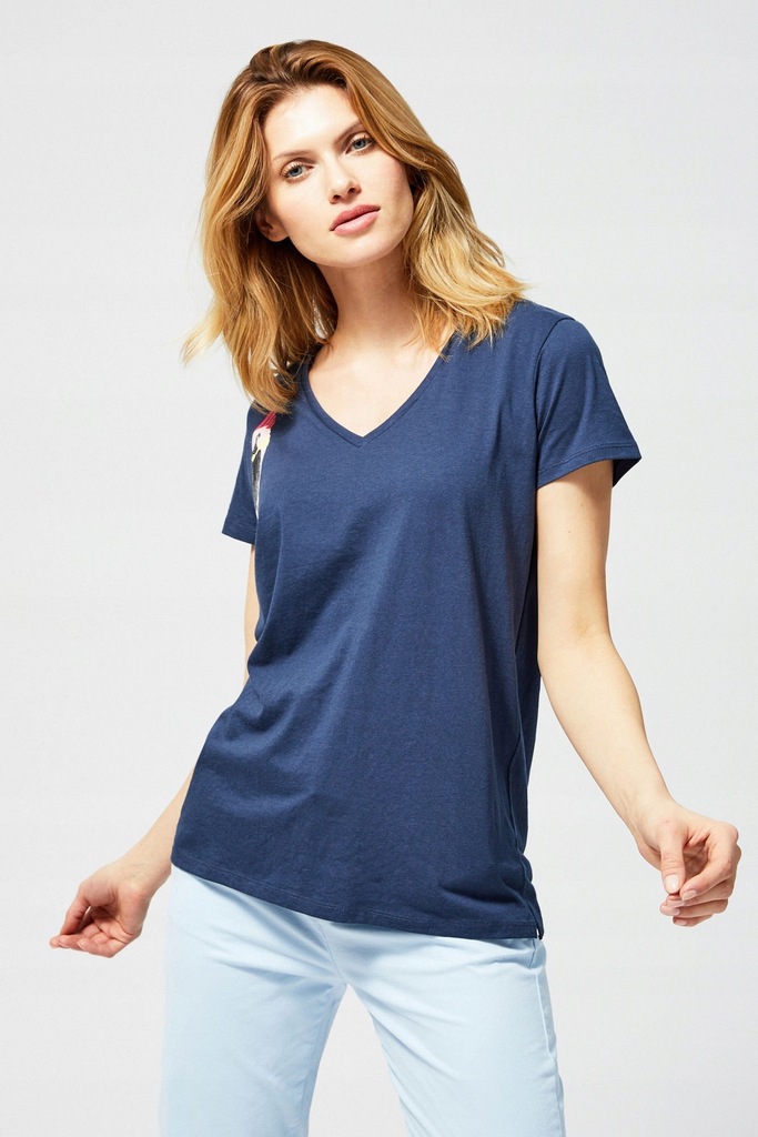 MOODO Bluzka z cekinami L-TS-2876 NAVY; XXL