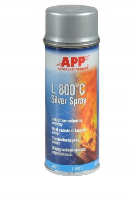 APP LAKIER ŻAROODPORNY SILVER SPRAY 800 stC 400 ml