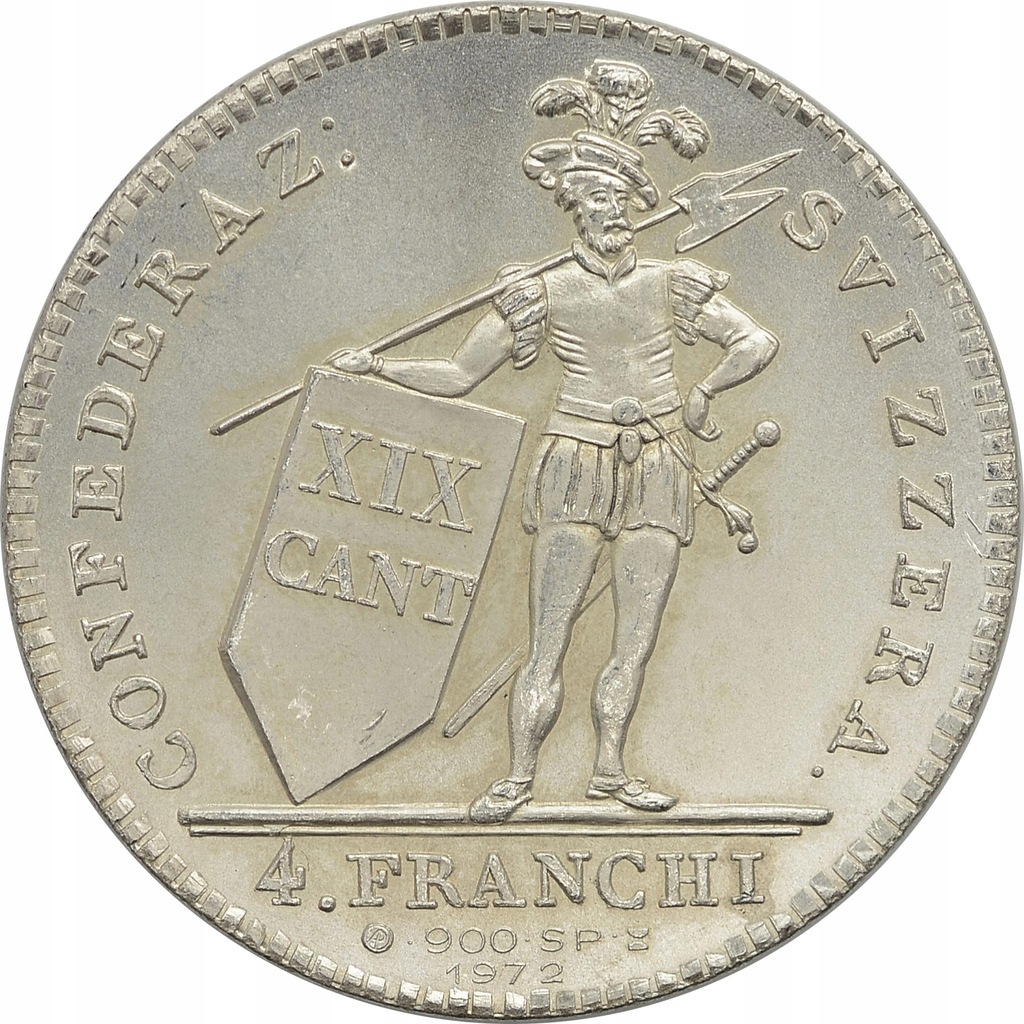 12.TICINO, 4 FRANCHI/ TALAR 1814 (1972) 14708484259 oficjalne