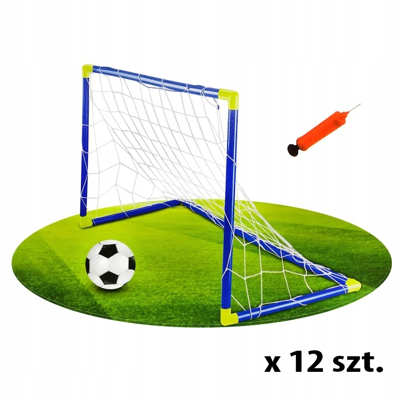 Bramka piłkarska z piłką i pompką Football Sport 12 SZT. Dla Dzieci Dziecka