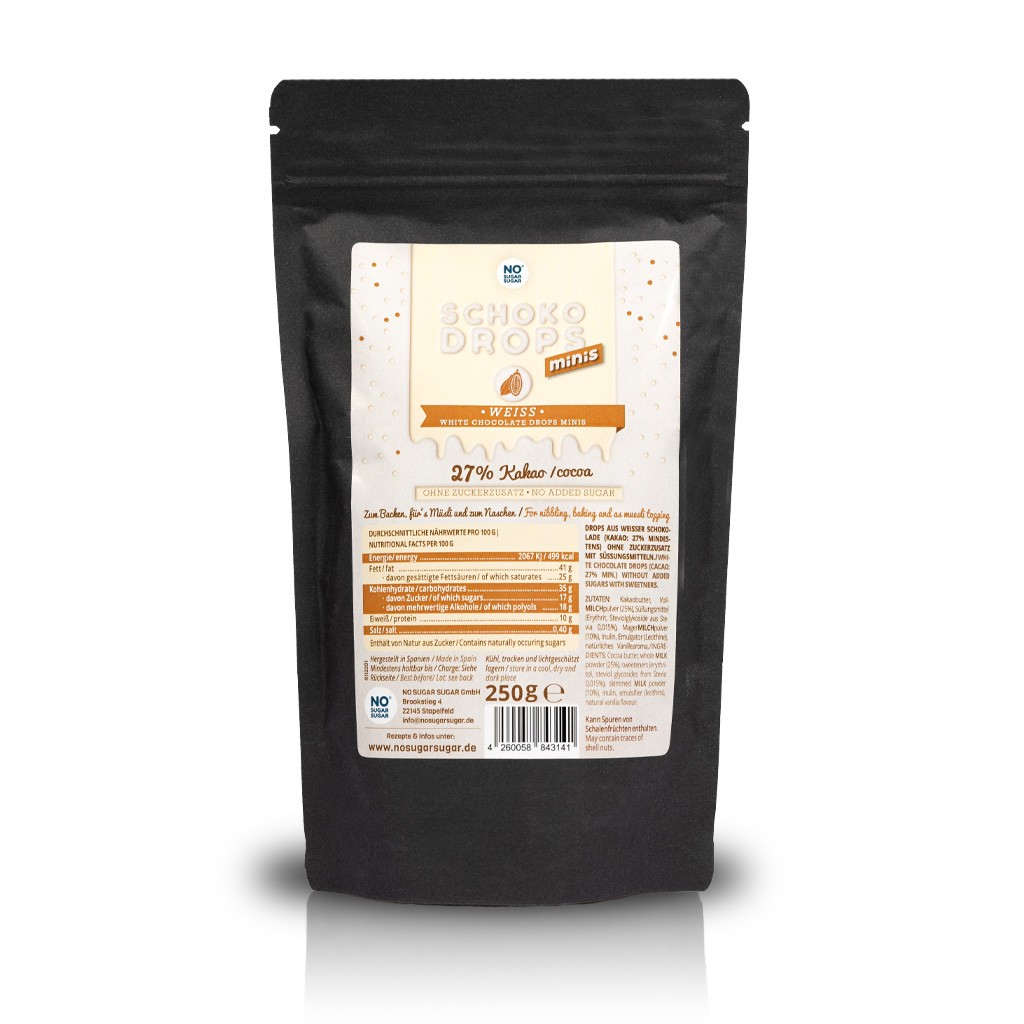 Dropsy Mini z Białej Czekolady 250g - No Sugar Sugar