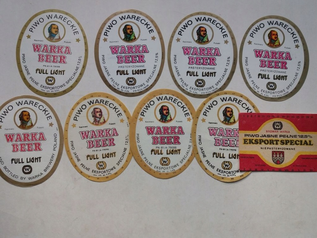 Browar Warka i Okocim 15 etykiet piwnych