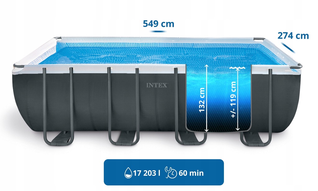 Купить Садовый бассейн INTEX со стальным каркасом 549x274x132 + БЕСПЛАТНО: отзывы, фото, характеристики в интерне-магазине Aredi.ru