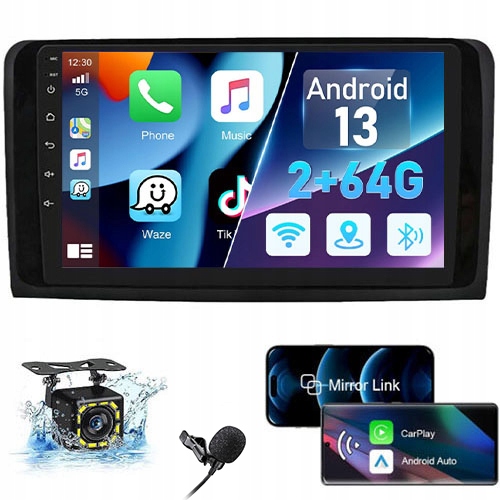 RADIO ANDROID 13 NAWIGACJA GPS WIFI MERCEDES BENZ ML W164 CARPLAY 2/64GB