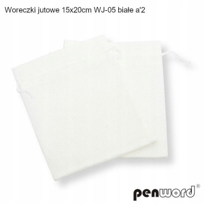 Woreczki jutowe białe 20x15cm 2szt