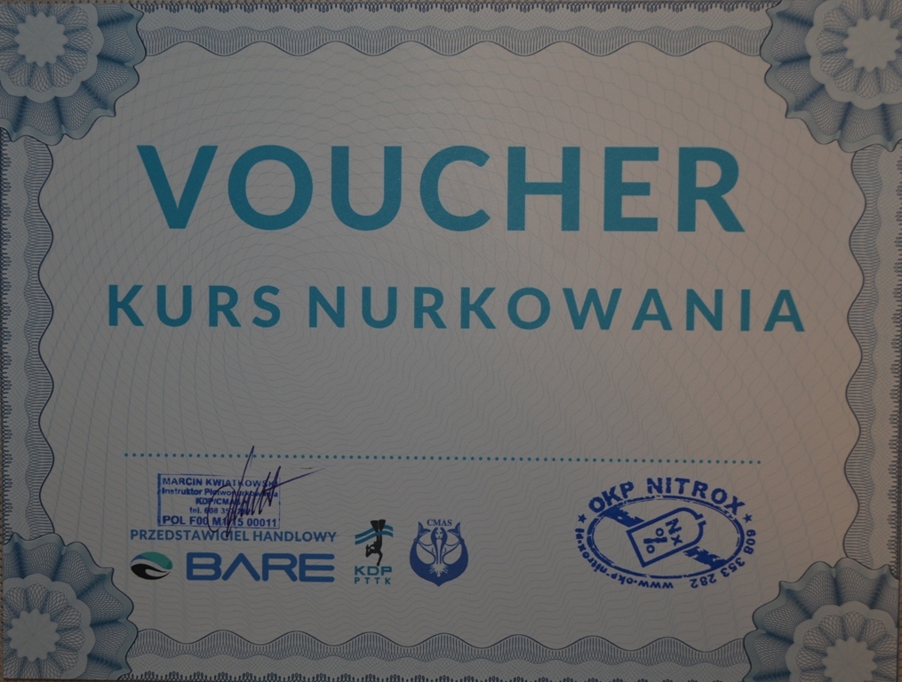 Voucher na PEŁNY KURS NURKOWANIA