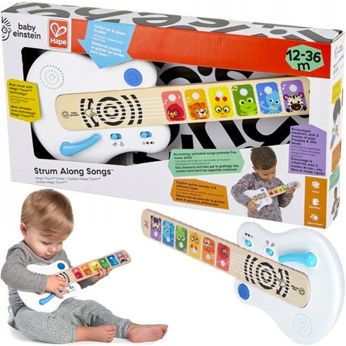 MAGICZNA DOTYKOWA GITARA DREWNO BABY EINSTEIN HAPE