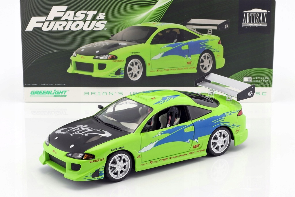 ミニカー FAST&FURIOUS StreetGlow Eclipse 1/18 1:18 Mitsubishi Eclipse The Fast And The Furious Ertl