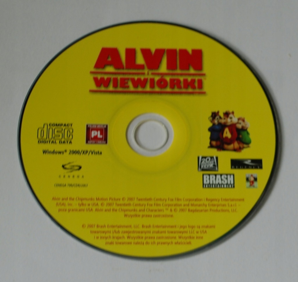 Alvin i Wiewiórki CENEGA gra PC wersja PL