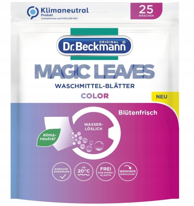 Dr Beckmann, Magic Leavers, Arkusze do prania, 25 sztuk