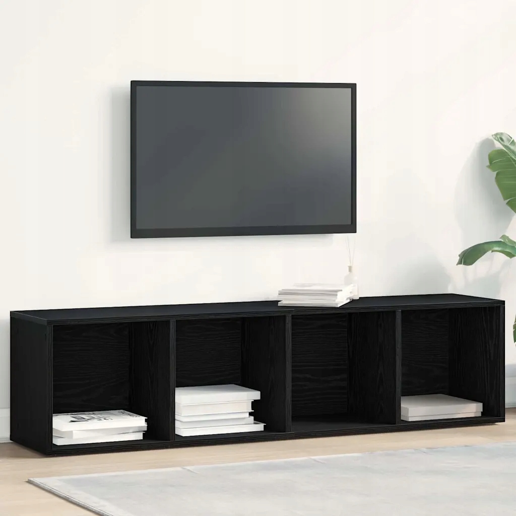 vidaXL Regał biblioteczny Czarny Dąb 36x30x143 cm Drewno klejone